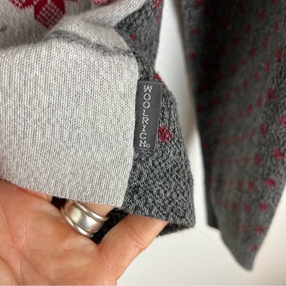 Vintage Woolrich Women’s Embroidered Sweater Snowman Fair Isle Winter Medium - Picture 7 of 9